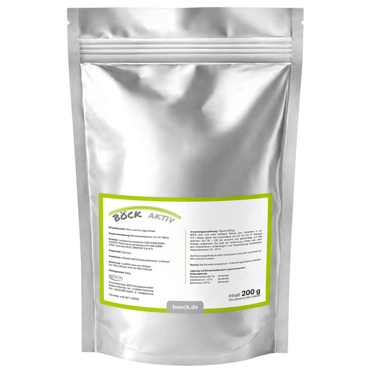Produktabbildung eines Beutels BÖCK aktiv Siliermittel im 200g Alubeutel
