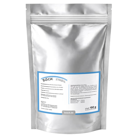 Produktabbildung eines Beutels BÖCK stabil Siliermittel im 150g Alubeutel