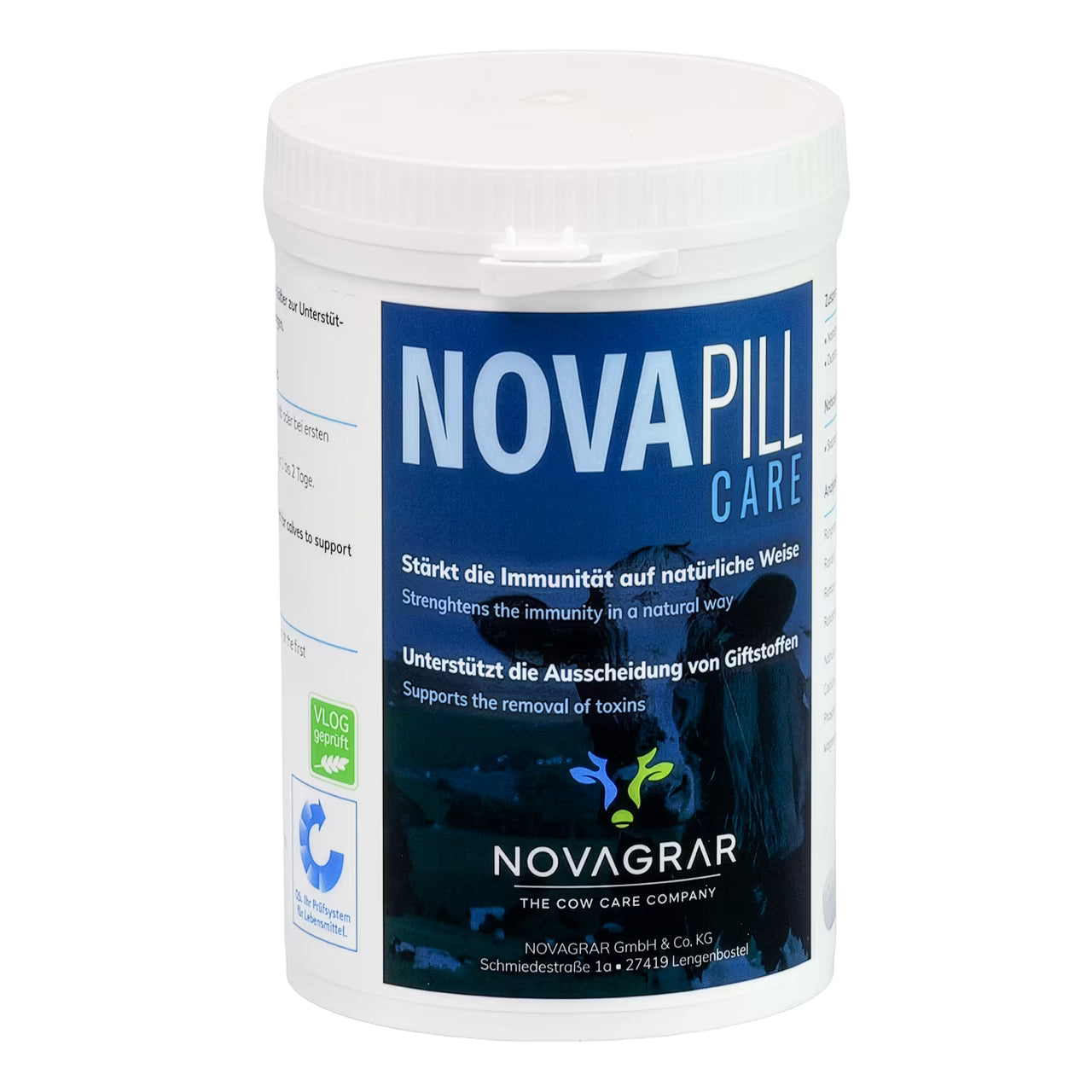 NOVAPILL Care Kälberpille Dose, stärkt die Immunität und unterstützt die Ausscheidung von Giftstoffen bei Kälbern