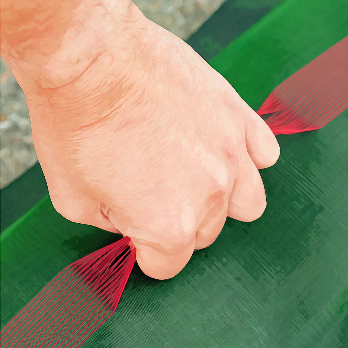 Funktionalität eines eingearbeiteten Haltegriff bei Silosäcken